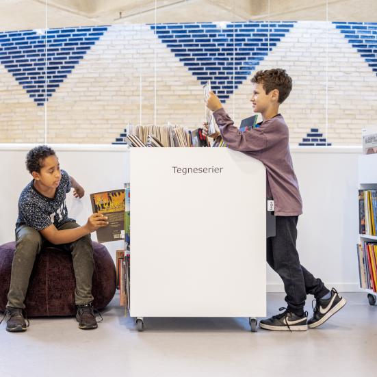 Tegneserier i Børnebiblioteket. Fotokreditering: Nikolai Linares.