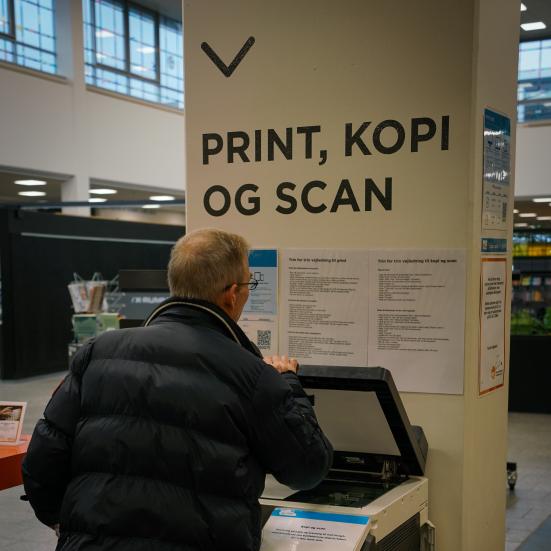 Print, kopi og scan. Fotokreditering: Næstved Bibliotek