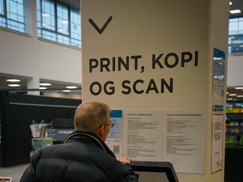 Print, kopi og scan. Fotokreditering: Næstved Bibliotek