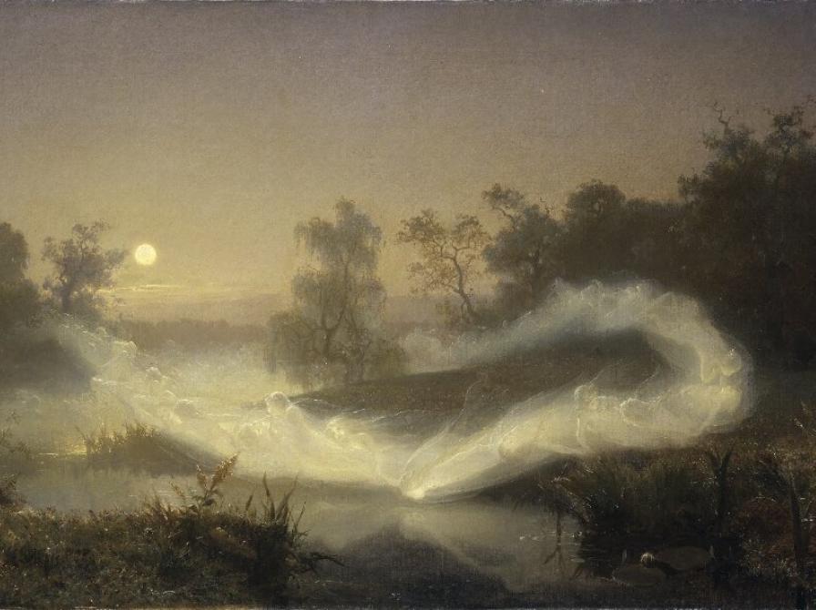 Dansende ellepiger. Maleri af August Malmström, 1866. Fotokreditering: Sveriges Nationalmuseum.